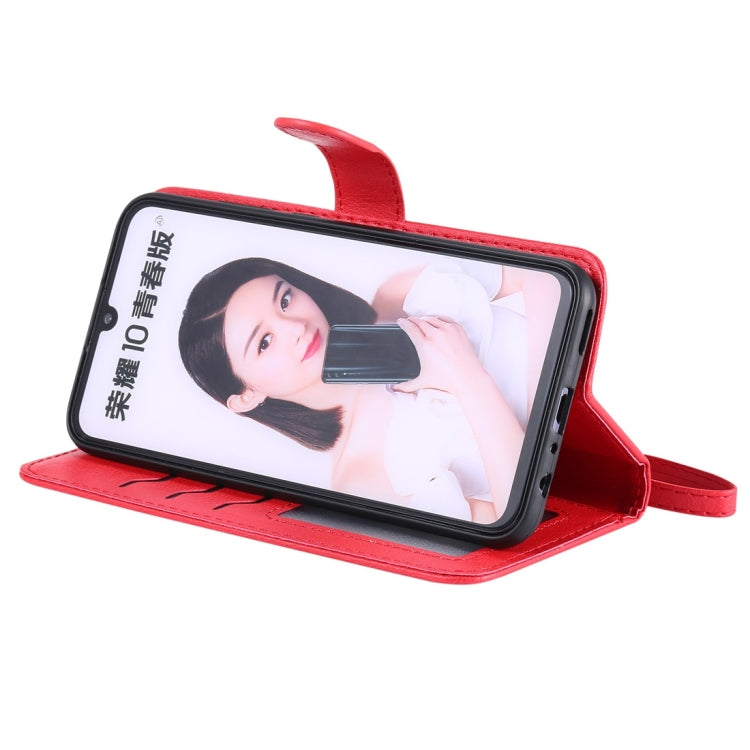For Huawei Honor 10 Lite Solid Color Horizontal Flip Protective Case with Holder & Card Slots & Wallet & Photo Frame & Lanyard