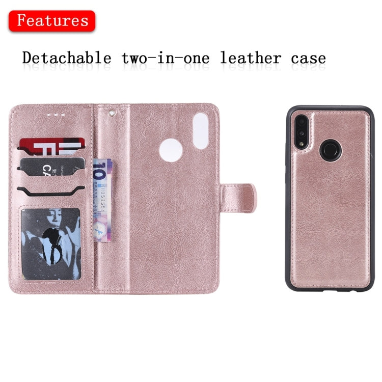 For Huawei Honor 10 Lite Solid Color Horizontal Flip Protective Case with Holder & Card Slots & Wallet & Photo Frame & Lanyard