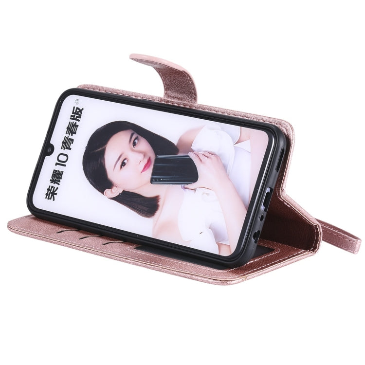 For Huawei Honor 10 Lite Solid Color Horizontal Flip Protective Case with Holder & Card Slots & Wallet & Photo Frame & Lanyard