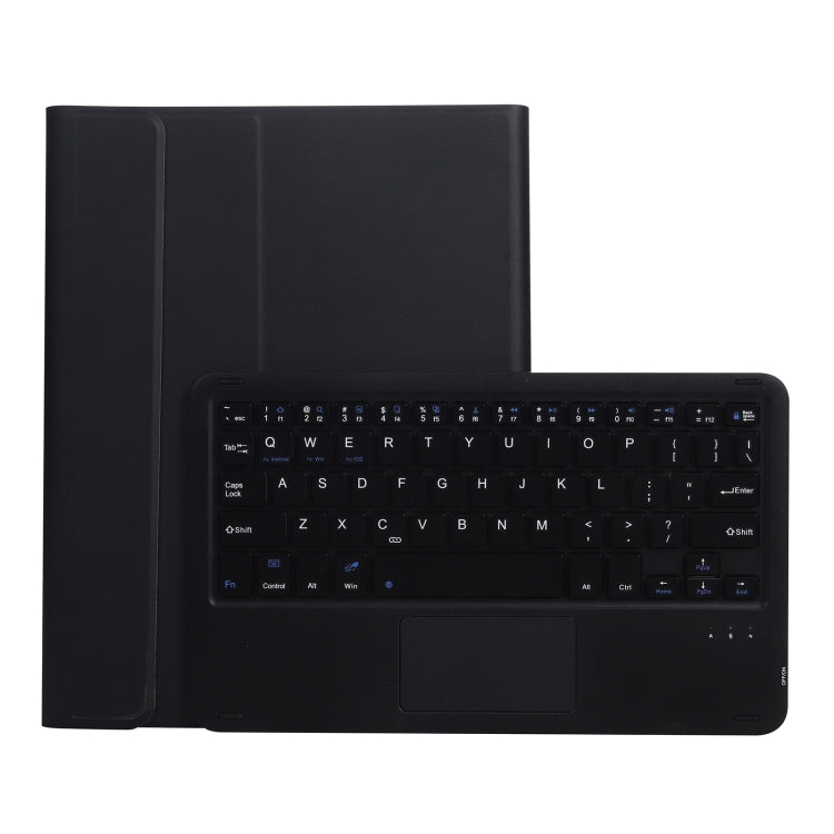A07B-A Lambskin Texture Square Keycap Bluetooth Keyboard Leather Case with Touch Control For iPad 9.7 2018 & 2017 / Pro 9.7 inch / Air 2