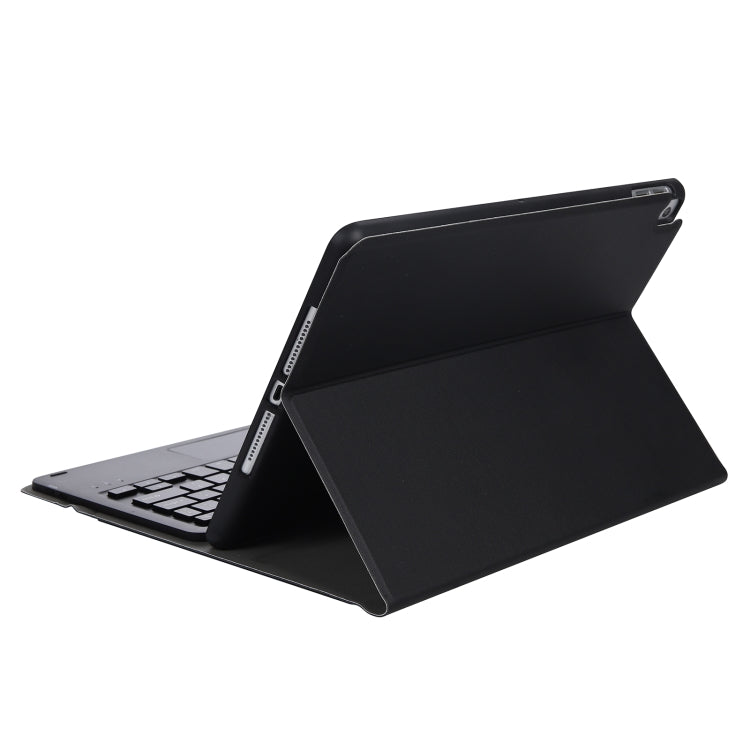 A07B-A Lambskin Texture Square Keycap Bluetooth Keyboard Leather Case with Touch Control For iPad 9.7 2018 & 2017 / Pro 9.7 inch / Air 2