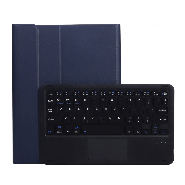 A07B-A Lambskin Texture Square Keycap Bluetooth Keyboard Leather Case with Touch Control For iPad 9.7 2018 & 2017 / Pro 9.7 inch / Air 2
