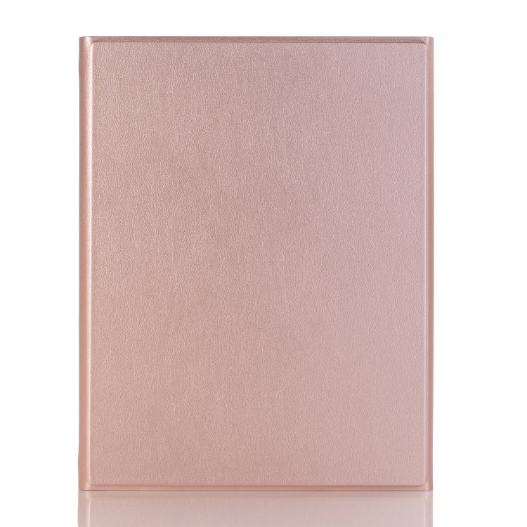A07B-A Lambskin Texture Square Keycap Bluetooth Keyboard Leather Case with Touch Control For iPad 9.7 2018 & 2017 / Pro 9.7 inch / Air 2