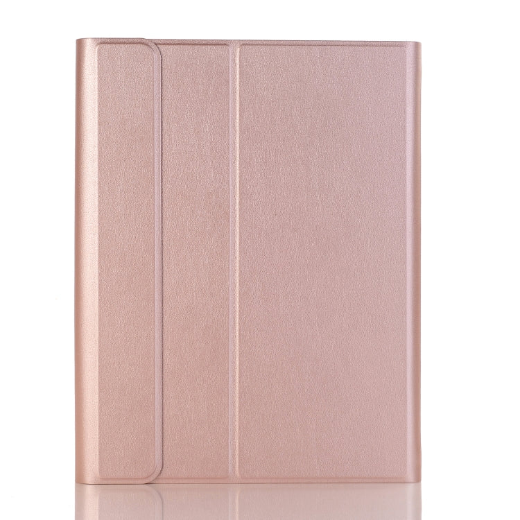 A07B-A Lambskin Texture Square Keycap Bluetooth Keyboard Leather Case with Touch Control For iPad 9.7 2018 & 2017 / Pro 9.7 inch / Air 2