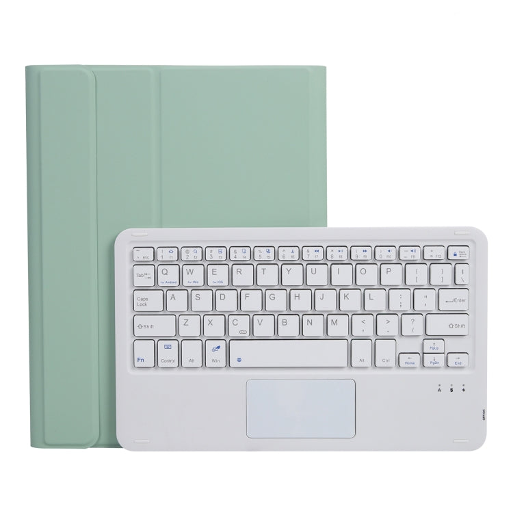 A07B-A Lambskin Texture Square Keycap Bluetooth Keyboard Leather Case with Touch Control For iPad 9.7 2018 & 2017 / Pro 9.7 inch / Air 2