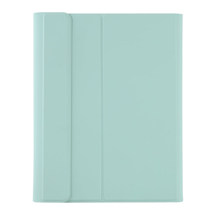 A07B-A Lambskin Texture Square Keycap Bluetooth Keyboard Leather Case with Touch Control For iPad 9.7 2018 & 2017 / Pro 9.7 inch / Air 2