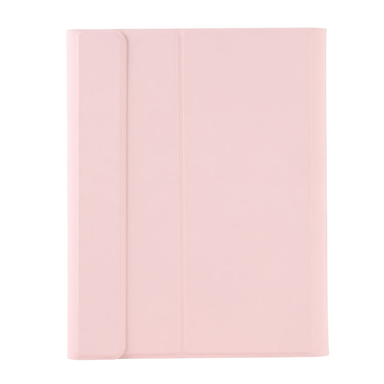 A07B-A Lambskin Texture Square Keycap Bluetooth Keyboard Leather Case with Touch Control For iPad 9.7 2018 & 2017 / Pro 9.7 inch / Air 2