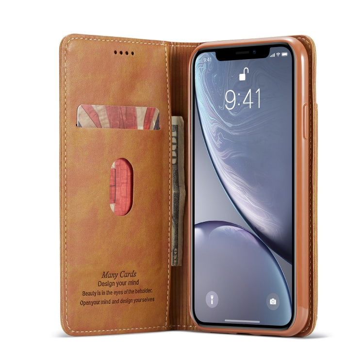 For iPhone XR Forwenw Multi-card Series Horizontal Flip PU Leather Case with Holder & Card Slots & Wallet