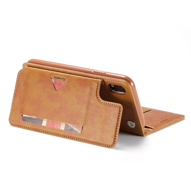 For iPhone XR Forwenw Multi-card Series Horizontal Flip PU Leather Case with Holder & Card Slots & Wallet