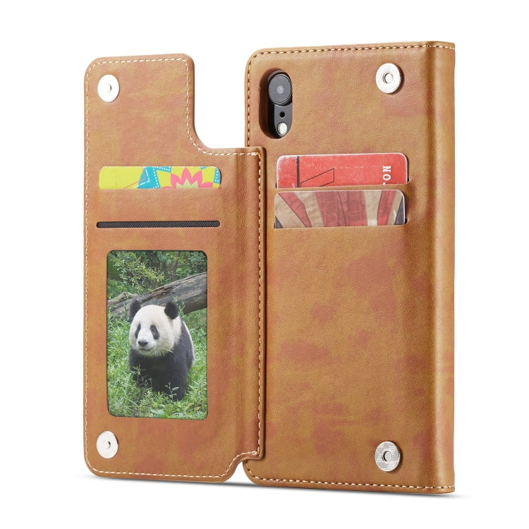 For iPhone XR Forwenw Multi-card Series Horizontal Flip PU Leather Case with Holder & Card Slots & Wallet