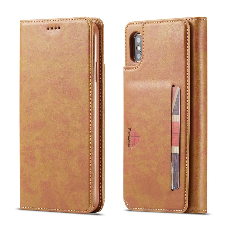 For iPhone XS Max Forwenw Multi-card Series Horizontal Flip PU Leather Case with Holder & Card Slots & Wallet