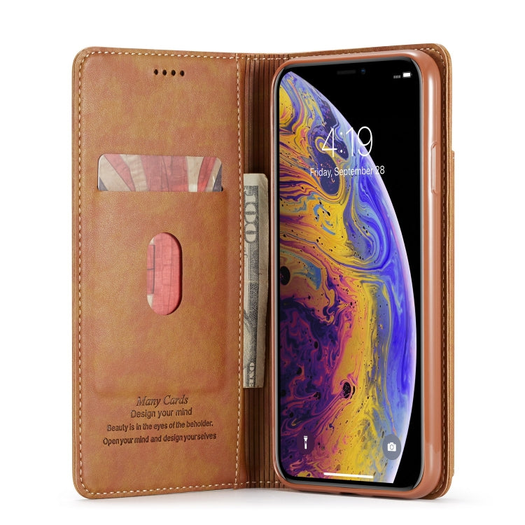For iPhone XS Max Forwenw Multi-card Series Horizontal Flip PU Leather Case with Holder & Card Slots & Wallet