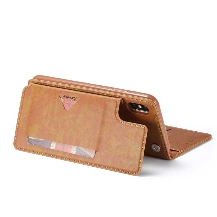 For iPhone XS Max Forwenw Multi-card Series Horizontal Flip PU Leather Case with Holder & Card Slots & Wallet