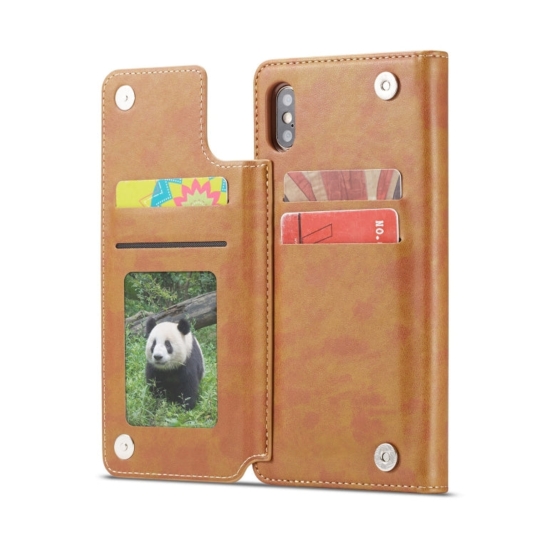 For iPhone XS Max Forwenw Multi-card Series Horizontal Flip PU Leather Case with Holder & Card Slots & Wallet