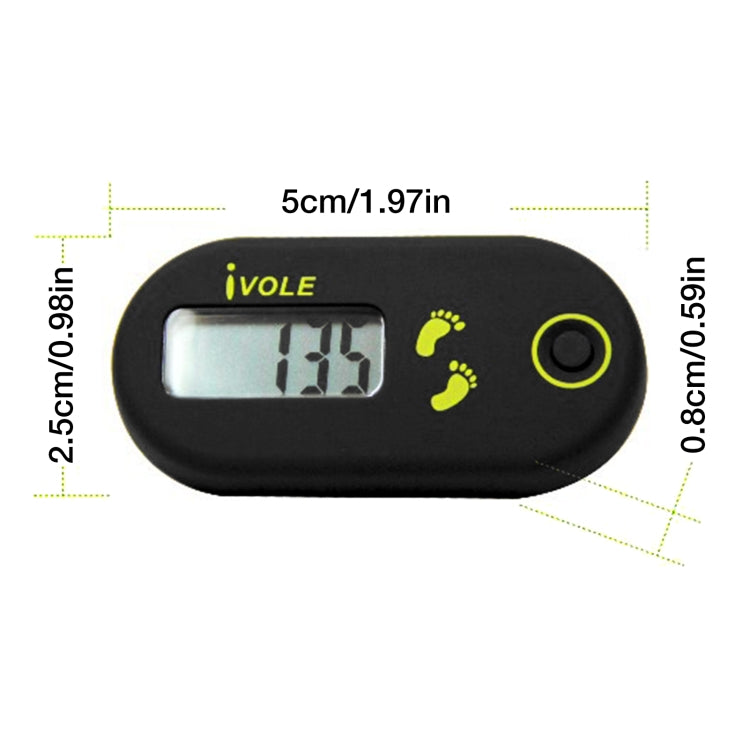HK-313 Mini Single Function 3D Electronic Pedometer with Lanyard(Black)