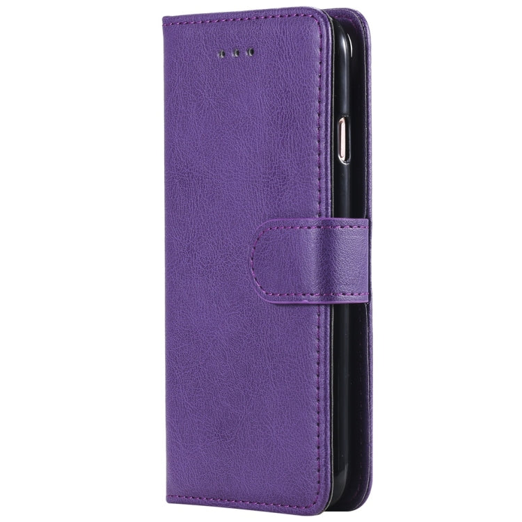 For iPhone 6 / 7 / 8 Solid Color Horizontal Flip Protective Case with Holder & Card Slots & Wallet & Photo Frame & Lanyard