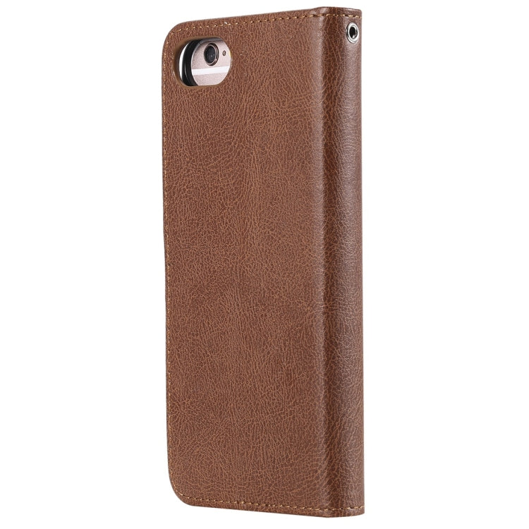 For iPhone 6 / 7 / 8 Solid Color Horizontal Flip Protective Case with Holder & Card Slots & Wallet & Photo Frame & Lanyard