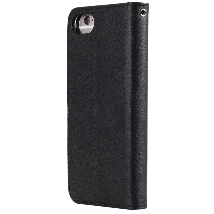 For iPhone 6 / 7 / 8 Solid Color Horizontal Flip Protective Case with Holder & Card Slots & Wallet & Photo Frame & Lanyard