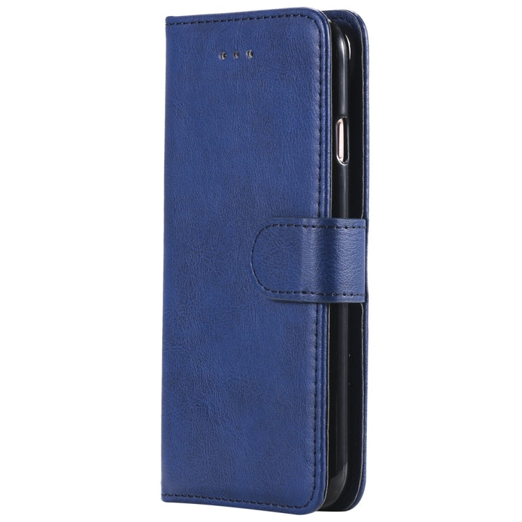 For iPhone 6 / 7 / 8 Solid Color Horizontal Flip Protective Case with Holder & Card Slots & Wallet & Photo Frame & Lanyard