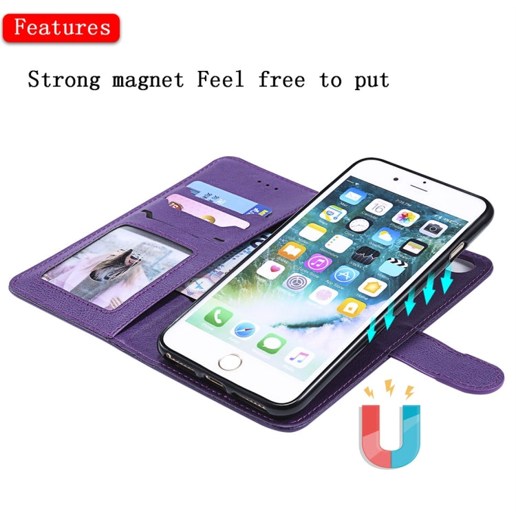 For iPhone 6 Plus / 7 Plus / 8 Plus Solid Color Horizontal Flip Protective Case with Holder & Card Slots & Wallet & Photo Frame & Lanyard