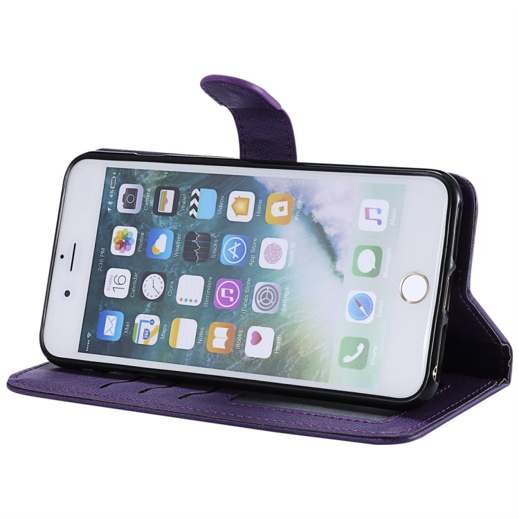 For iPhone 6 Plus / 7 Plus / 8 Plus Solid Color Horizontal Flip Protective Case with Holder & Card Slots & Wallet & Photo Frame & Lanyard
