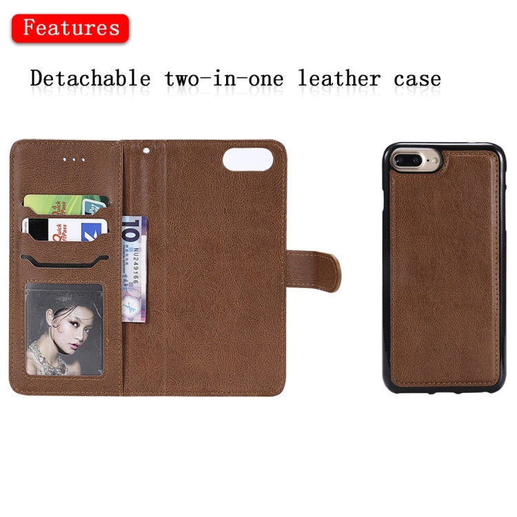 For iPhone 6 Plus / 7 Plus / 8 Plus Solid Color Horizontal Flip Protective Case with Holder & Card Slots & Wallet & Photo Frame & Lanyard