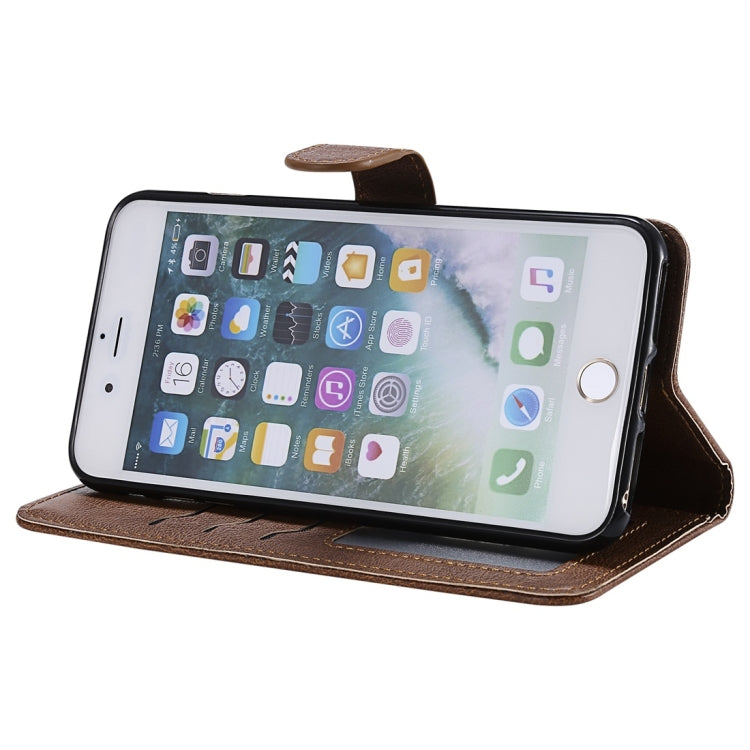 For iPhone 6 Plus / 7 Plus / 8 Plus Solid Color Horizontal Flip Protective Case with Holder & Card Slots & Wallet & Photo Frame & Lanyard