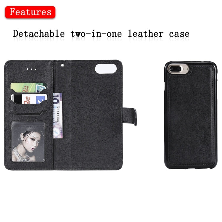 For iPhone 6 Plus / 7 Plus / 8 Plus Solid Color Horizontal Flip Protective Case with Holder & Card Slots & Wallet & Photo Frame & Lanyard