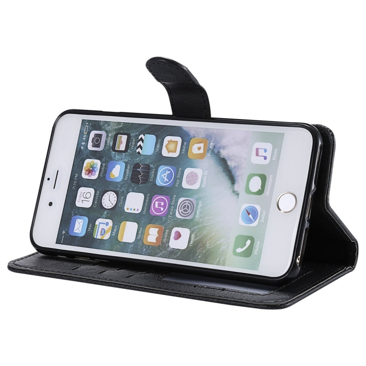 For iPhone 6 Plus / 7 Plus / 8 Plus Solid Color Horizontal Flip Protective Case with Holder & Card Slots & Wallet & Photo Frame & Lanyard