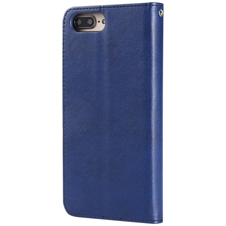 For iPhone 6 Plus / 7 Plus / 8 Plus Solid Color Horizontal Flip Protective Case with Holder & Card Slots & Wallet & Photo Frame & Lanyard