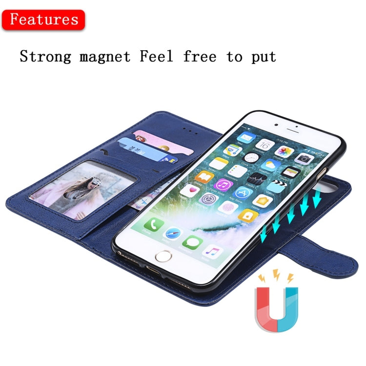 For iPhone 6 Plus / 7 Plus / 8 Plus Solid Color Horizontal Flip Protective Case with Holder & Card Slots & Wallet & Photo Frame & Lanyard