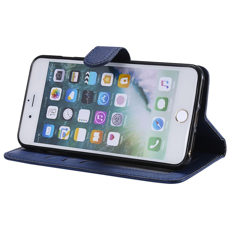 For iPhone 6 Plus / 7 Plus / 8 Plus Solid Color Horizontal Flip Protective Case with Holder & Card Slots & Wallet & Photo Frame & Lanyard