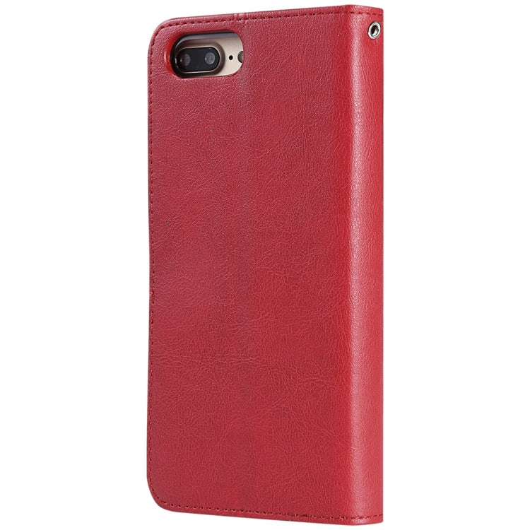 For iPhone 6 Plus / 7 Plus / 8 Plus Solid Color Horizontal Flip Protective Case with Holder & Card Slots & Wallet & Photo Frame & Lanyard