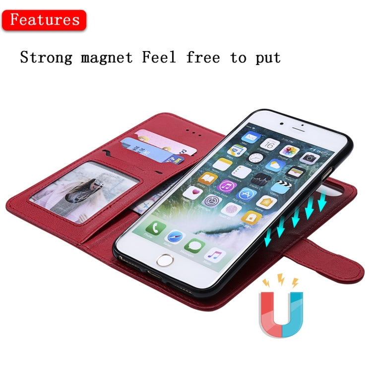 For iPhone 6 Plus / 7 Plus / 8 Plus Solid Color Horizontal Flip Protective Case with Holder & Card Slots & Wallet & Photo Frame & Lanyard
