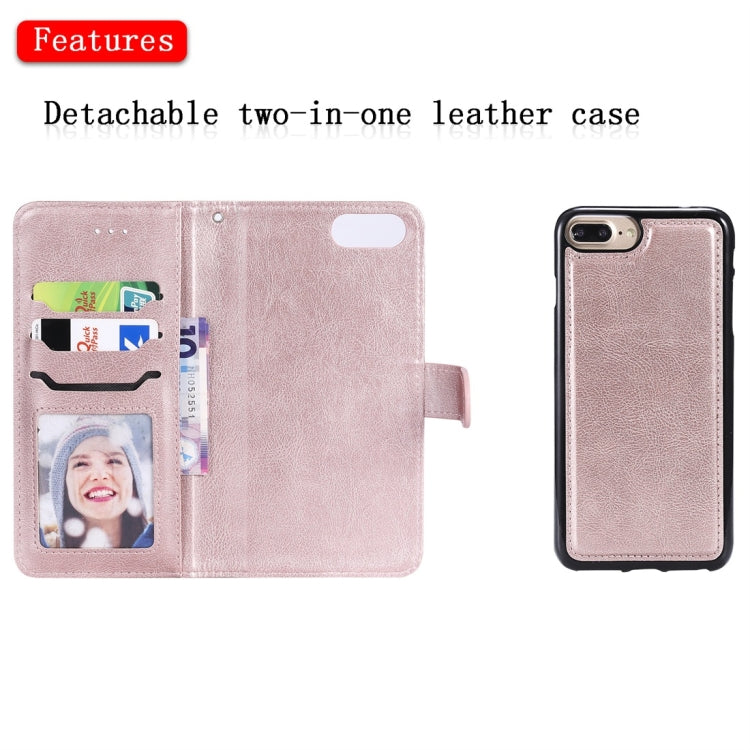 For iPhone 6 Plus / 7 Plus / 8 Plus Solid Color Horizontal Flip Protective Case with Holder & Card Slots & Wallet & Photo Frame & Lanyard