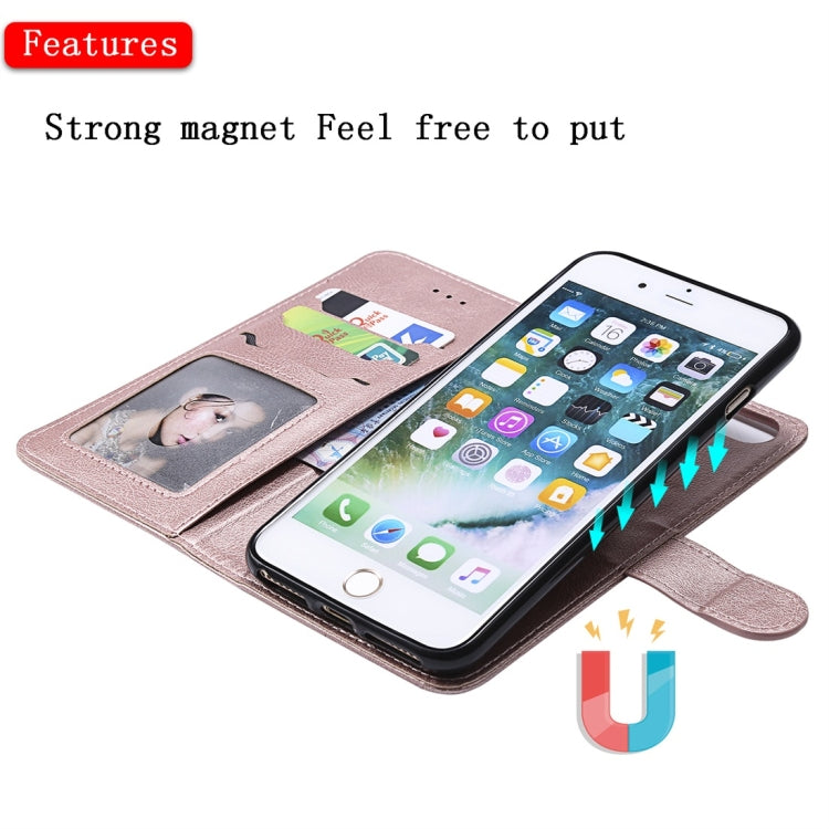 For iPhone 6 Plus / 7 Plus / 8 Plus Solid Color Horizontal Flip Protective Case with Holder & Card Slots & Wallet & Photo Frame & Lanyard
