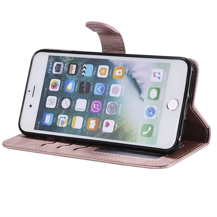 For iPhone 6 Plus / 7 Plus / 8 Plus Solid Color Horizontal Flip Protective Case with Holder & Card Slots & Wallet & Photo Frame & Lanyard