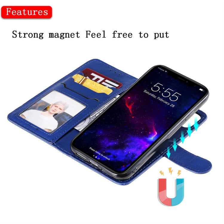 For iPhone 11 Solid Color Horizontal Flip Protective Case with Holder & Card Slots & Wallet & Photo Frame & Lanyard