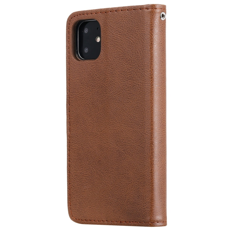 For iPhone 11 Solid Color Horizontal Flip Protective Case with Holder & Card Slots & Wallet & Photo Frame & Lanyard
