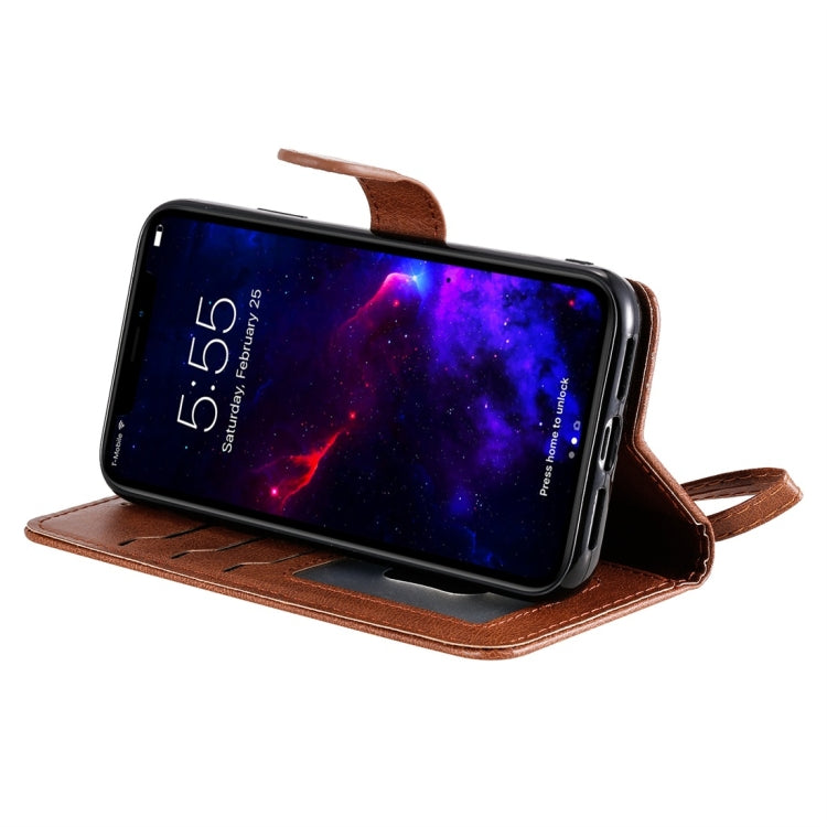 For iPhone 11 Solid Color Horizontal Flip Protective Case with Holder & Card Slots & Wallet & Photo Frame & Lanyard