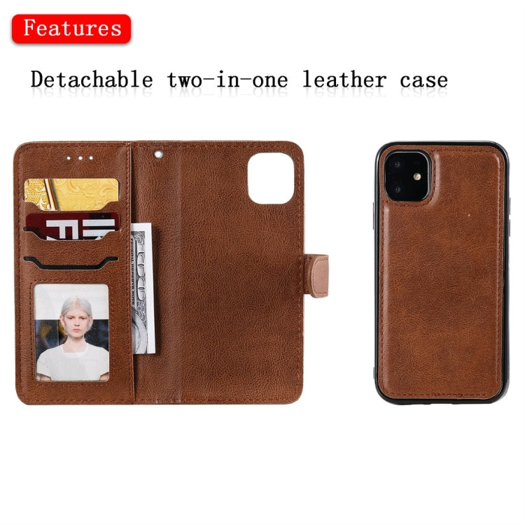 For iPhone 11 Solid Color Horizontal Flip Protective Case with Holder & Card Slots & Wallet & Photo Frame & Lanyard