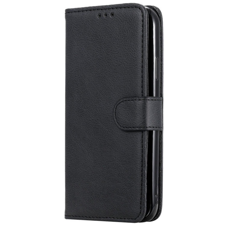 For iPhone 11 Solid Color Horizontal Flip Protective Case with Holder & Card Slots & Wallet & Photo Frame & Lanyard