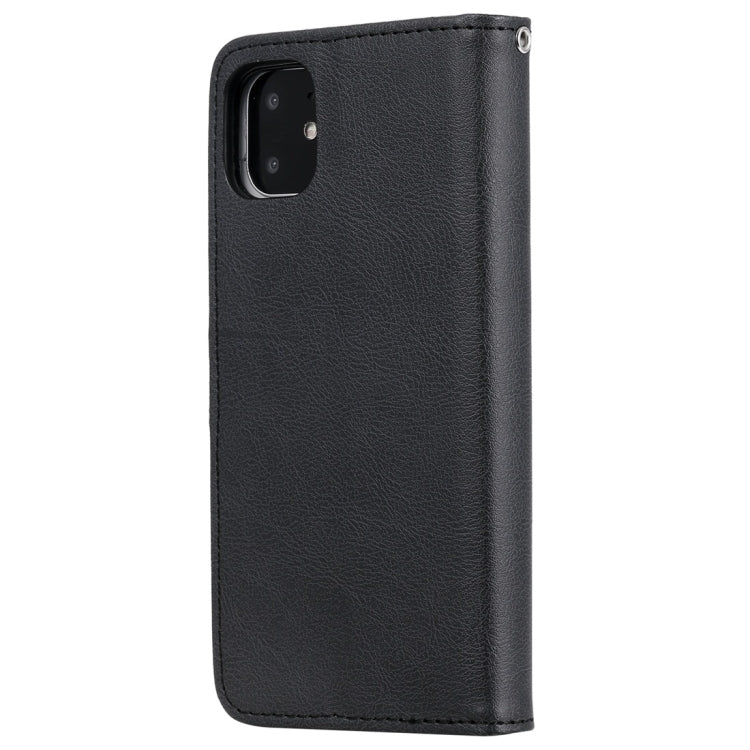 For iPhone 11 Solid Color Horizontal Flip Protective Case with Holder & Card Slots & Wallet & Photo Frame & Lanyard