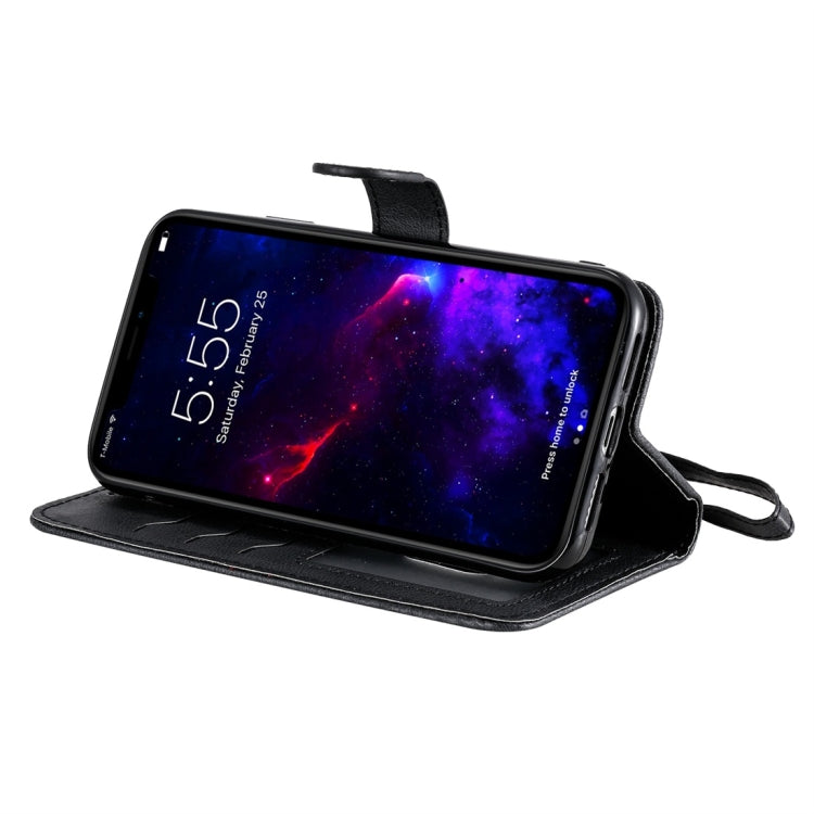 For iPhone 11 Solid Color Horizontal Flip Protective Case with Holder & Card Slots & Wallet & Photo Frame & Lanyard