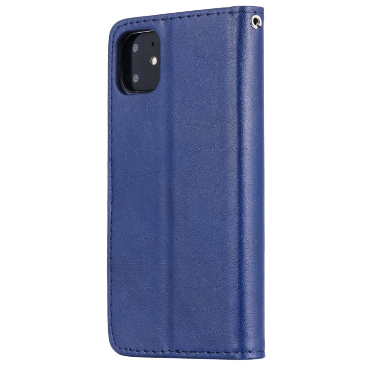For iPhone 11 Solid Color Horizontal Flip Protective Case with Holder & Card Slots & Wallet & Photo Frame & Lanyard