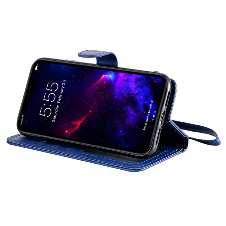 For iPhone 11 Solid Color Horizontal Flip Protective Case with Holder & Card Slots & Wallet & Photo Frame & Lanyard