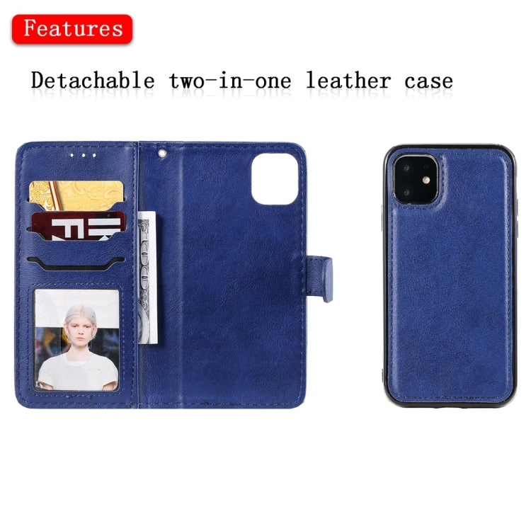 For iPhone 11 Solid Color Horizontal Flip Protective Case with Holder & Card Slots & Wallet & Photo Frame & Lanyard