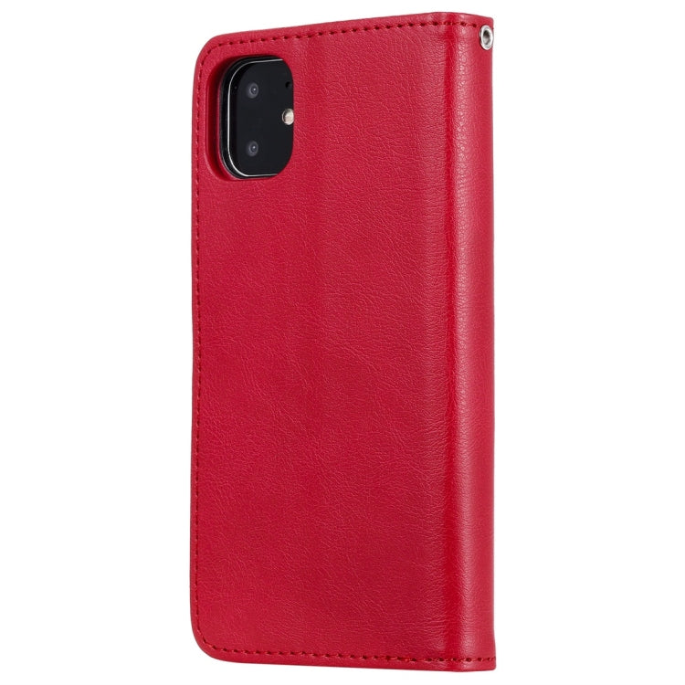 For iPhone 11 Solid Color Horizontal Flip Protective Case with Holder & Card Slots & Wallet & Photo Frame & Lanyard