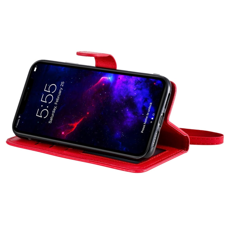 For iPhone 11 Solid Color Horizontal Flip Protective Case with Holder & Card Slots & Wallet & Photo Frame & Lanyard