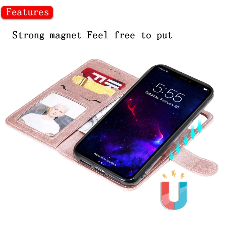 For iPhone 11 Solid Color Horizontal Flip Protective Case with Holder & Card Slots & Wallet & Photo Frame & Lanyard
